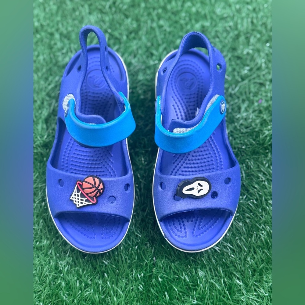 Crocs Kids Blue Sandals with Fun Charms Size C-11